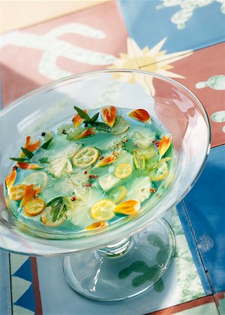 citrus fruit soup with blue curacao Stock Photo - Rights-Managed, Code: 825-02305515