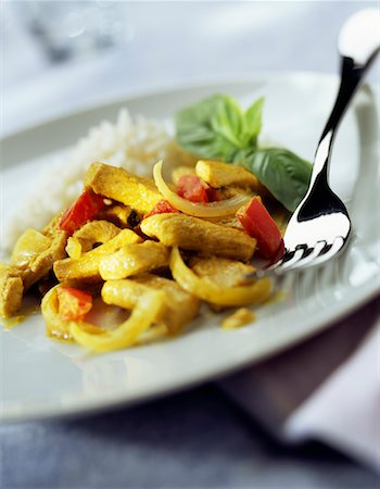starch - curried chicken sauté Stock Photo - Rights-Managed, Code: 825-02305935