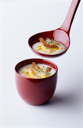 simsearch:825-02308305,k - creamed cauliflower soup with prawns and curry Foto de stock - Direito Controlado, Número: 825-02306202