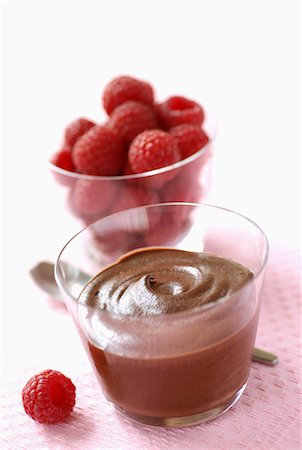 simsearch:825-02307900,k - chocolate mousse with raspberries Stock Photo - Rights-Managed, Code: 825-02306528