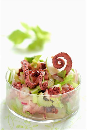 ramekin - octopus salad Stock Photo - Rights-Managed, Code: 825-02306538