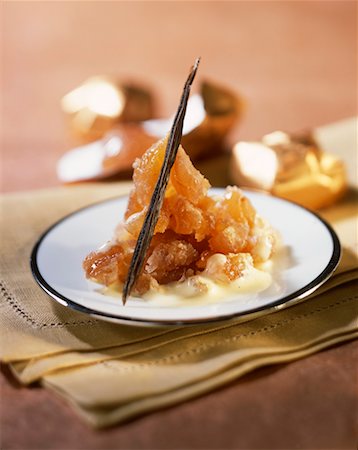 simsearch:825-02304110,k - Candied chestnut tartare with vanilla double cream Stock Photo - Rights-Managed, Code: 825-02306659