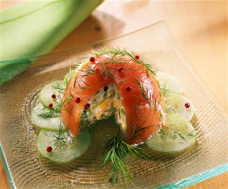 fish terrine - Salmon and aspic dome Stock Photo - Rights-Managed, Code: 825-02306798