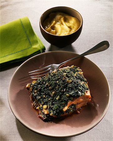 fine herb - Salmon trout with green crust Stock Photo - Rights-Managed, Code: 825-02306801