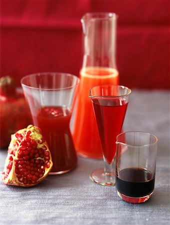 Variety of grenadine juices and syrup Stock Photo - Rights-Managed, Code: 825-02307235