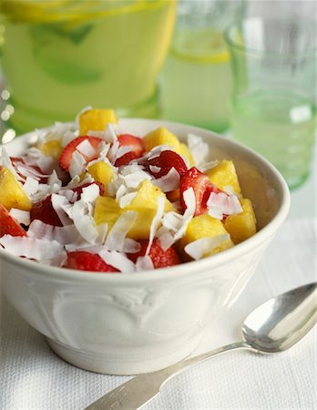 simsearch:825-02307900,k - Fresh fruit salad with coconut flakes Stock Photo - Rights-Managed, Code: 825-02307384