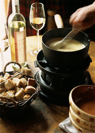 savoie fondue - white wine fondue Savoyarde Stock Photo - Rights-Managed, Code: 825-02307403