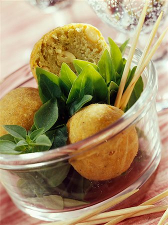 potato croquette - Parmesan and pesto fried balls Stock Photo - Rights-Managed, Code: 825-02307444