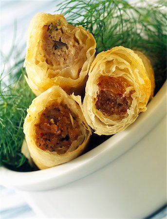 ramekin - lamb in pastry rolls Stock Photo - Rights-Managed, Code: 825-02307443