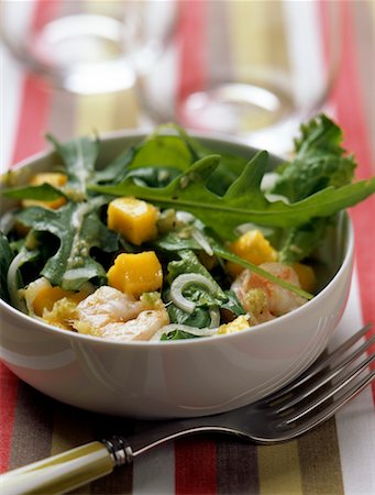 Gambas and mango salad with ginger Stock Photo - Rights-Managed, Code: 825-02307657