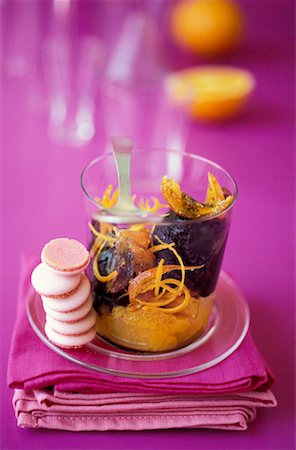 Chocolate sorbet,orange segments and confit zests Stock Photo - Rights-Managed, Code: 825-02308289