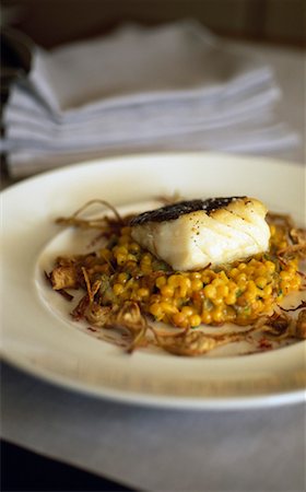 quinoa dishes - Piece of cod with quinoa Stock Photo - Rights-Managed, Code: 825-02308483