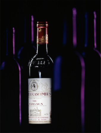 Bottle of Bordeaux red wine, Chateau Lascomps Stock Photo - Rights-Managed, Code: 825-02302875