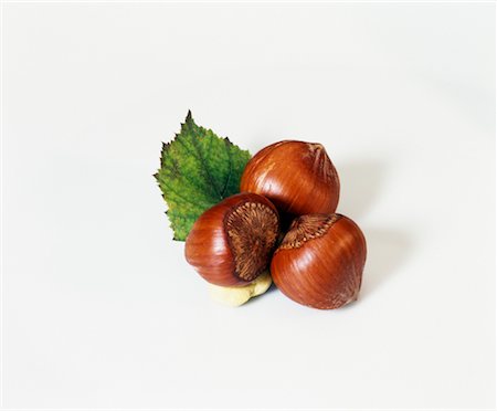 Hazelnuts with leaf Stock Photo - Rights-Managed, Code: 825-02302937