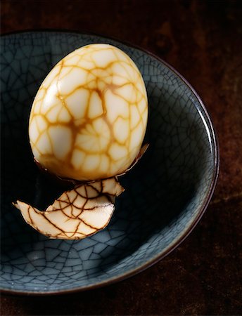 Egg marbled with Chinese smoked tea Stock Photo - Rights-Managed, Code: 825-02303168