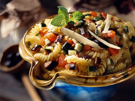 eggplant parmesan - Provence-style pasta salad Stock Photo - Rights-Managed, Code: 825-02303347
