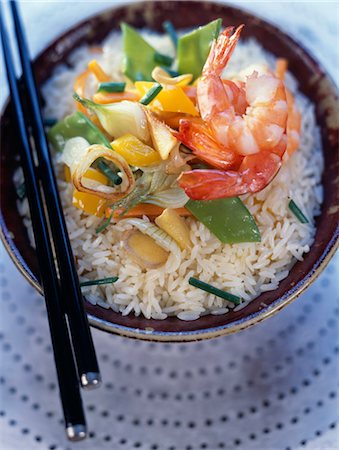 simsearch:652-03633477,k - Rice with shrimps and ginger Stock Photo - Rights-Managed, Code: 825-03626964