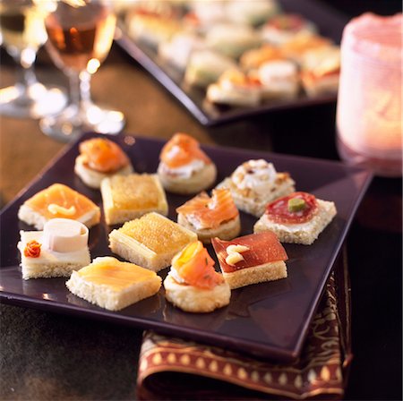 Canapé appetizers Stock Photo - Rights-Managed, Code: 825-03627008