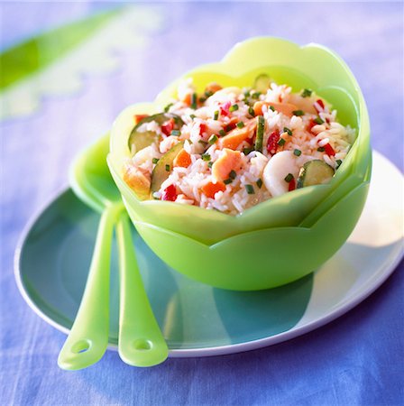 salad bowl - Rice and surimi salad Stock Photo - Rights-Managed, Code: 825-03627009