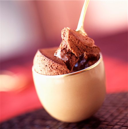 ramekin - Chocolate and coffee soufflé Stock Photo - Rights-Managed, Code: 825-03627119