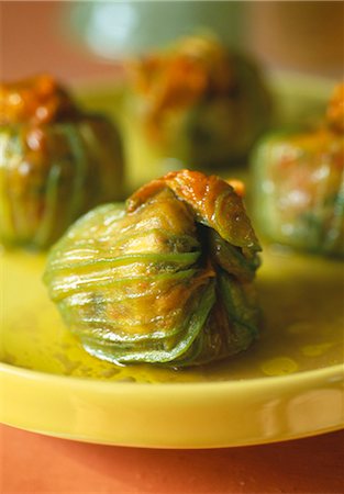 starter - Stuffed courgette flowers Stock Photo - Rights-Managed, Code: 825-03627639