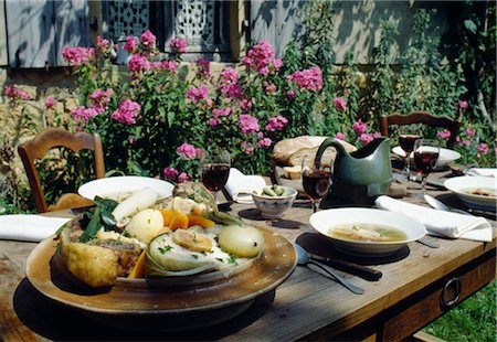Pot-au-feu outdoors on the terrace Stock Photo - Rights-Managed, Code: 825-03627885