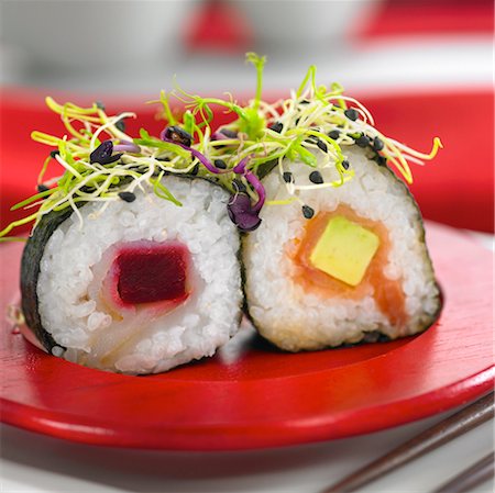 Vegeterian makis Stock Photo - Rights-Managed, Code: 825-03627915