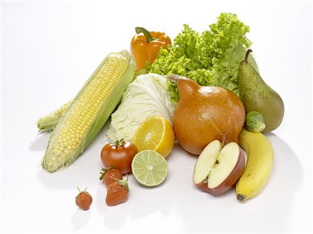 Composition with fruit and vegetable Stock Photo - Rights-Managed, Code: 825-03627923