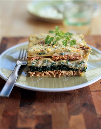 spinach pasta - Herb lasagnes Stock Photo - Rights-Managed, Code: 825-03628119