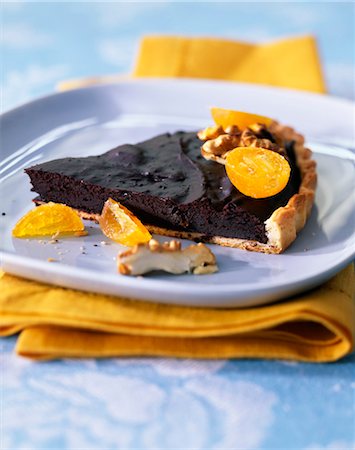 pie dough - Chocolate and kumquat tart Stock Photo - Rights-Managed, Code: 825-03628142