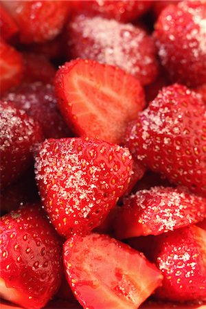 strawberry fruit - Strawberries with sugar Stock Photo - Rights-Managed, Code: 825-03628267