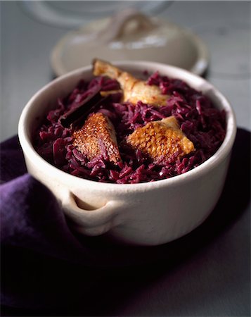 Duck with red cabbage and cinnamon Stock Photo - Rights-Managed, Code: 825-03628584