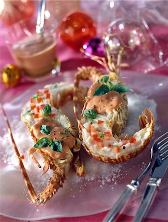 pink party food - Lobster à l'armoricaine Stock Photo - Rights-Managed, Code: 825-03628633