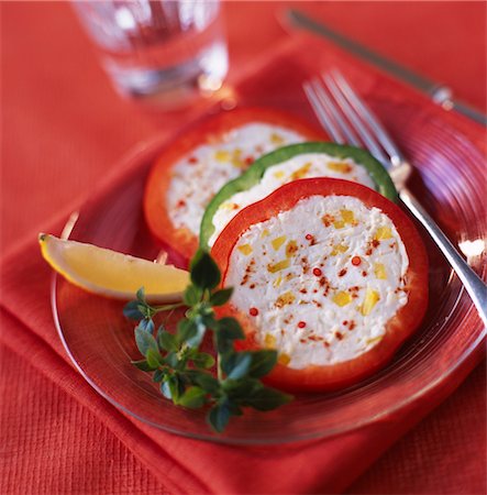 paprika - Sliced stuffed peppers Stock Photo - Rights-Managed, Code: 825-03628847