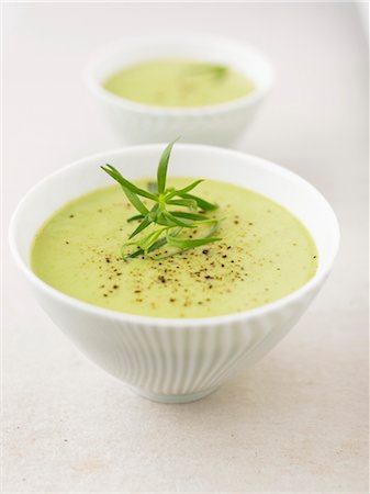 creamed tarragon soup Stock Photo - Rights-Managed, Code: 825-03628879