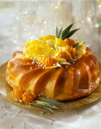 pineapple cake - Pineapple and kumquat pudding Stock Photo - Rights-Managed, Code: 825-03628903