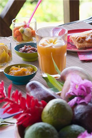 exotic cuisine - Breakfast on the terrace Stock Photo - Rights-Managed, Code: 825-03628926