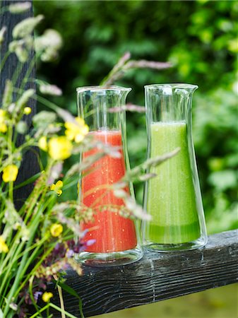 Tomato Gaspacho and cucumber Gaspacho Stock Photo - Rights-Managed, Code: 825-03628936