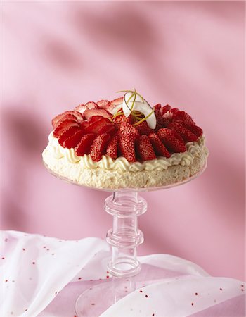 fruit birthday cake photo - Strawberry meringue pie Stock Photo - Rights-Managed, Code: 825-03629149