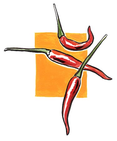 red pepper drawing - Small hot red peppers Stock Photo - Rights-Managed, Code: 825-03629220