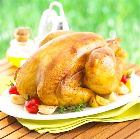 Roast chicken from the Landes Stock Photo - Rights-Managed, Code: 825-03629410