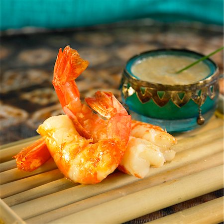 Gambas with ginger sauce Stock Photo - Rights-Managed, Code: 825-03629557