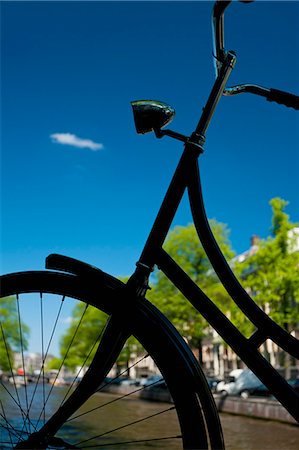 Silhouette Of Bicycle In Front Of Canal,Amsterdam, Holland. Stock Photo - Rights-Managed, Code: 832-08007500