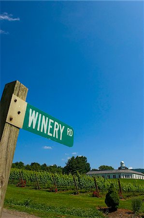 simsearch:6119-07453158,k - USA, Virginia, Winery road sign at Barboursville Vineyard; Barboursville Photographie de stock - Rights-Managed, Code: 832-08007502