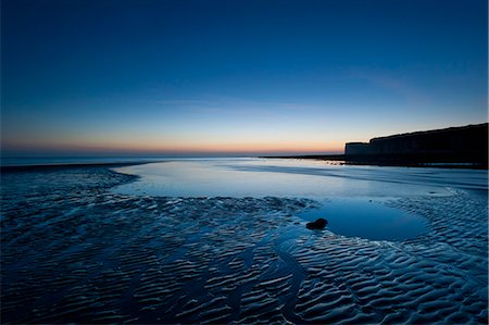 simsearch:6119-07452122,k - Small pool in sand at low tide at Cuckmere Haven at dusk; East Sussex, England Stock Photo - Rights-Managed, Code: 832-08007564
