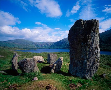 Cercle de pierres de Uragh, Inchiquinn anneau de Beara, Co Kerry Photographie de stock - Rights-Managed, Code: 832-02254080