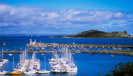 dublin bay - Howth Harbour and Ireland's eye (Island), Co Dublin, Ireland. Stock Photo - Rights-Managed, Code: 832-02254202