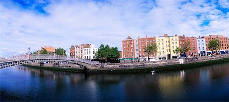 dublin bridge images - Dublin City, The Ha'penny Bridge Stock Photo - Rights-Managed, Code: 832-02254224