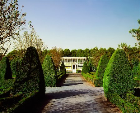 Birr Castle Co Offaly, serres et boîte topiaires et haies de printemps Photographie de stock - Rights-Managed, Code: 832-02254277