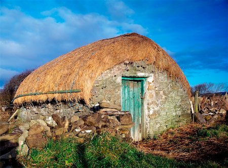 Chaume hangar, St Johns Point, Co Donegal, Irlande Photographie de stock - Rights-Managed, Code: 832-02254731